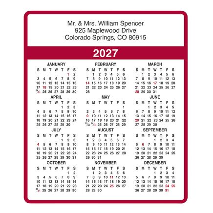 Personalized Burgundy Self-Stick Calendars, Set of 100-305554