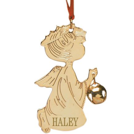 View product details for Personalized Kneeling Angel and Bell Ornament
