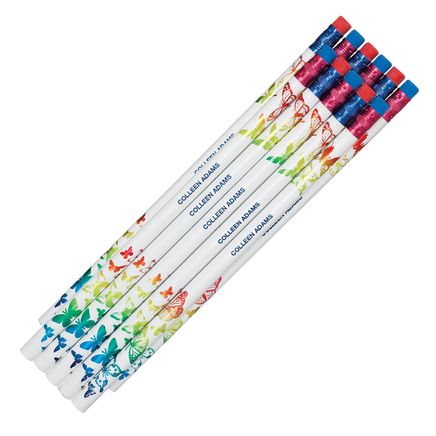 Personalized Butterfly Foil Pencils, Set of 12-335693