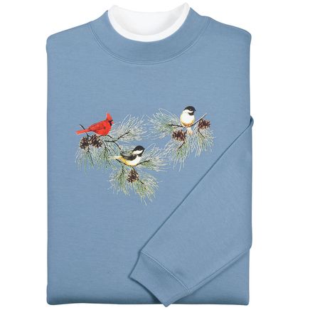 Chickadees and Cardinal Sweatshirt by Sawyer Creek-348968