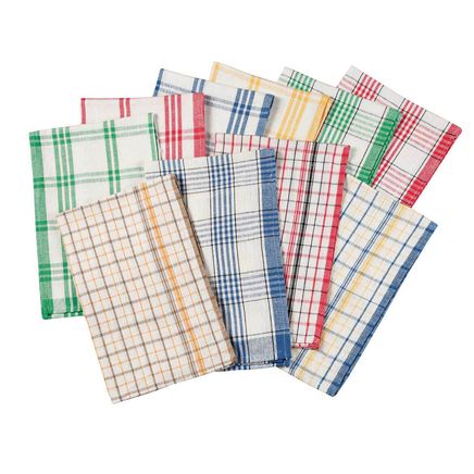 Plaid Kitchen Towels, Set of 10-350528