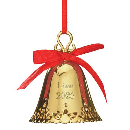 View product details for Personalized Gold Tone Plated Christmas Bell Ornament