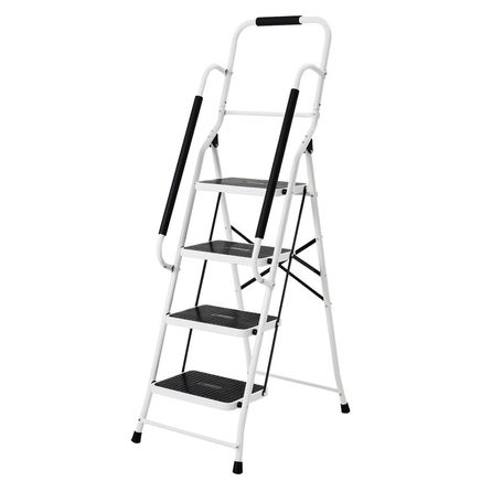 Folding Four Step Ladder with Handrails by LivingSURE™-354173