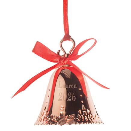 View product details for Personalized Rose Goldtone Christmas Bell Ornament