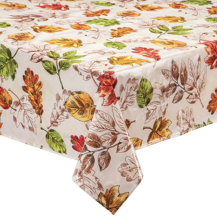 View product details for Pressed Leaves Oilcloth Tablecloth by William Roberts