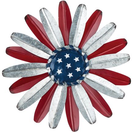 View product details for Metal Patriotic Flower Wall Hanging by Fox River™ Creations