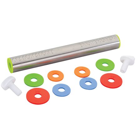 View product details for Stainless Steel Adjustable Rolling Pin with Rings