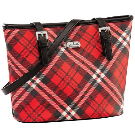 B.Amici™ Expressions Saffiano Plaid Tote Bag-372202