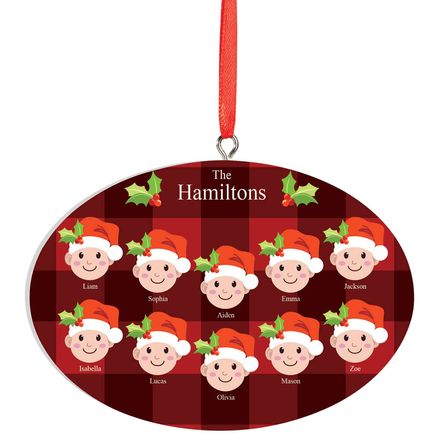 View product details for Personalized Light Skintone Santa Hat Family Ornament