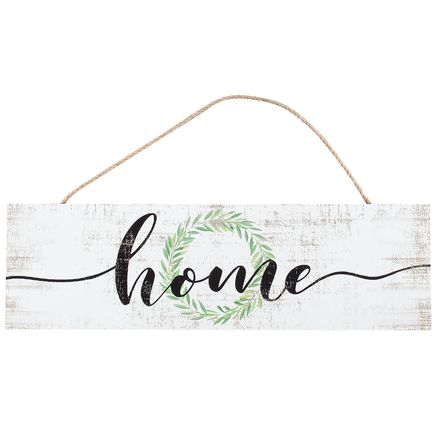 Home Plaque with Leaf Wreath-372679