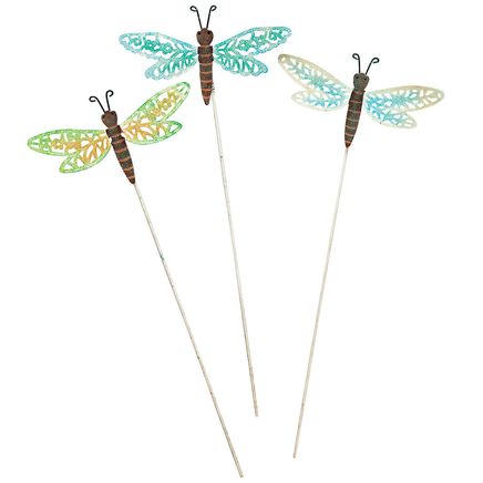 Metal Dragonfly Stakes, Set of 3 by Fox River™ Creations-372750