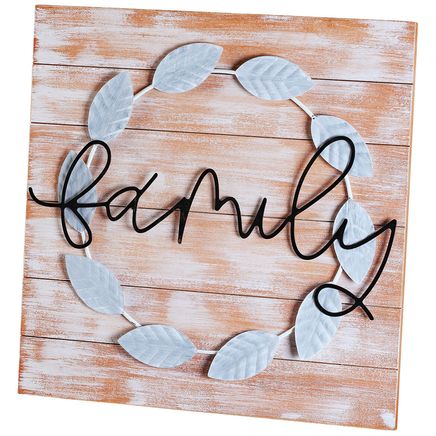 Family Wreath Wood and Metal Wall Décor-372835