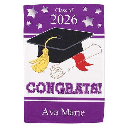 Personalized School Colors Graduation Garden Flag-373049