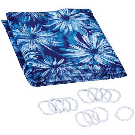 Chrysanthemum Shower Curtain Set of 12 Hooks-373201