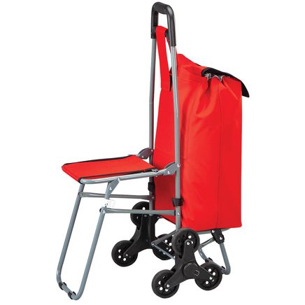 Tri-Wheel Shopping Cart with Foldable Seat-373592
