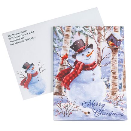 View product details for Personalized Snowman and Friends Christmas Cards, Set of 20