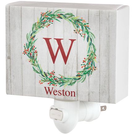 Personalized Christmas Wreath Night Light-373912
