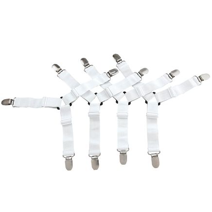 3-Way Elastic Sheet Straps, Set of 4-374738