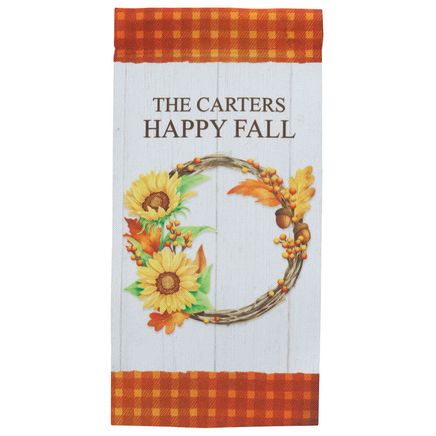 Personalized Autumn Wreath Mini Garden Flag-374996