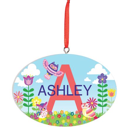 View product details for Personalized Owls & Flowers Ornament