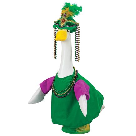 View product details for Mardi Gras Large Goose Outfit by Gaggleville®