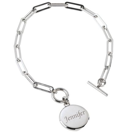 Personalized Paperclip Toggle Bracelet-375746
