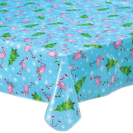 Festive Flamingos Vinyl Table Cover by Chef's Pride-375928