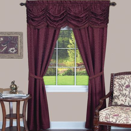 Panache 5 pc Damask Curtain Set-375966