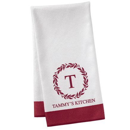 Personalized Monogram Wreath Towel by The Home Marketplace-376605
