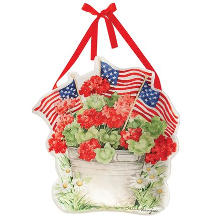 Patriotic Geraniums Door Hanger by Holiday Peak™-377020