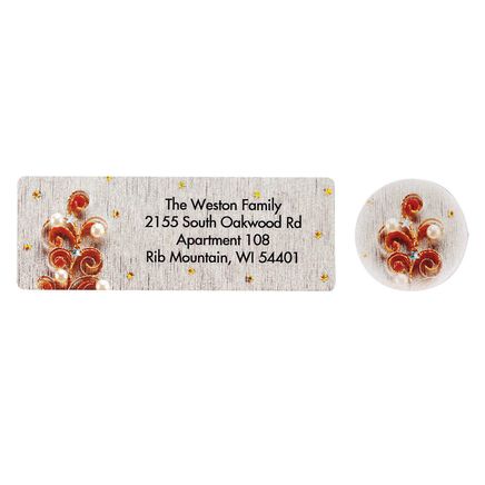Personalized Festive Tree Collage Labels and Seals, Set of 20-377365