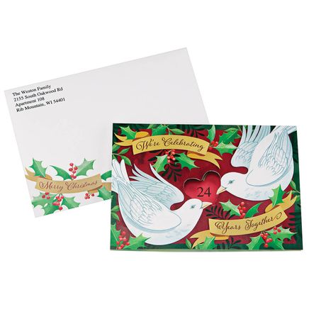 Personalized Dove Years Together Christmas Card, Set of 20-377393