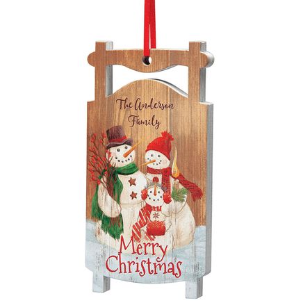 View product details for Personalized Merry Christmas Snow Family Ornament