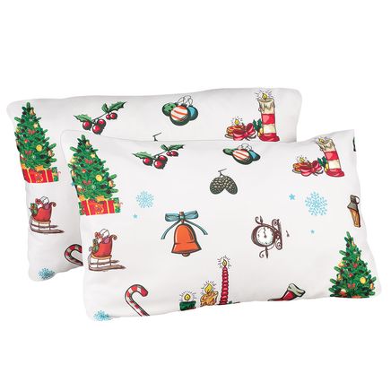 View product details for Holiday Printed Microfiber Pillowcases By OakRidge™, Set of 2
