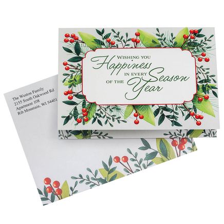 Personalized Floral Border Calendar Cards, Set of 20-378444