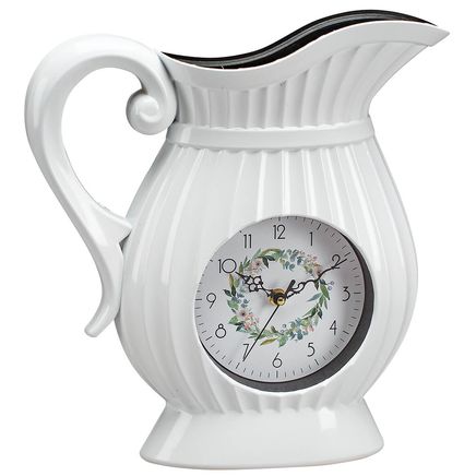 Pitcher Wall Clock with Flower Vessel by OakRidge™-378708