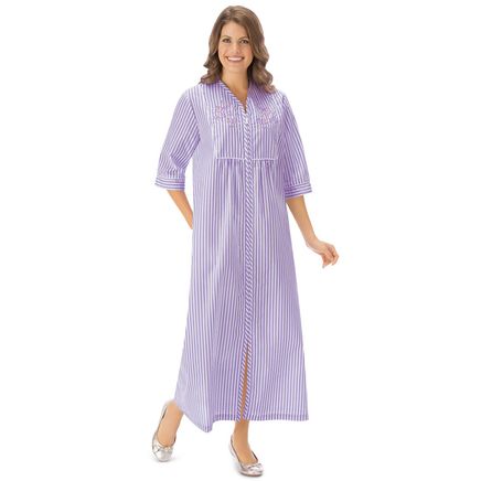 Seersucker Embroidered Lounger-379541