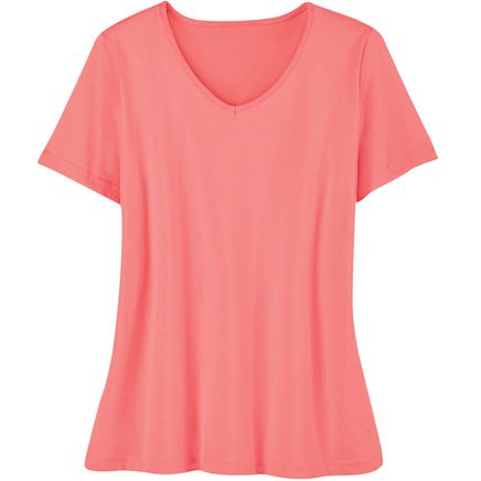 Soft Knit V-Neck Tee-379629