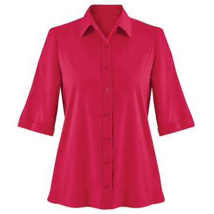 Poplin 3/4 Sleeve Shirt-379632