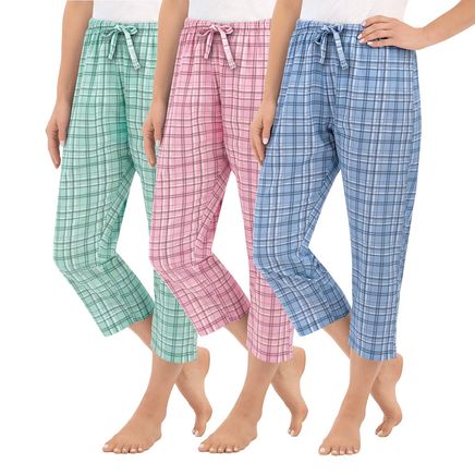 Plaid Women's Pajama Capris, 3 Pair-379740