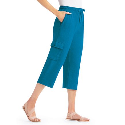 Cargo Pocket Knit Capris-379842