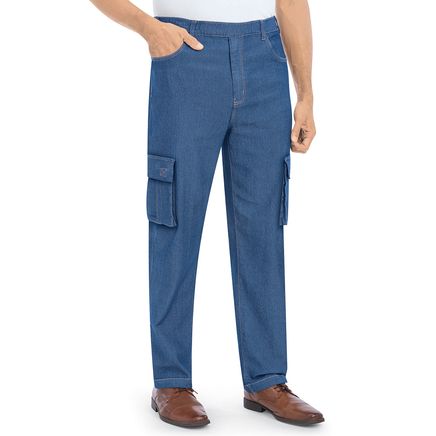 Men's Double Cargo Pocket Pull-On Jeans-379875