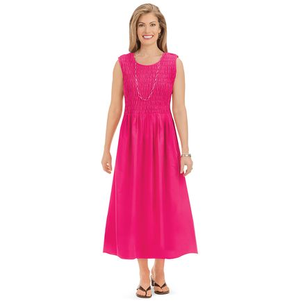 Smocked Woven Dress-379879