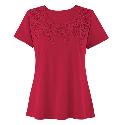 Beautiful Lace Trimmed Top-379896