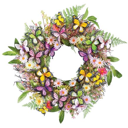 Butterfly Floral Garden Wreath-379981