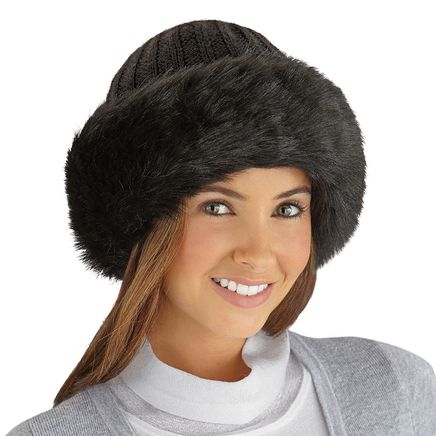 Faux Fur Trimmed Hat-380006