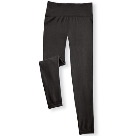 Fleece-Lined Solid Leggings-380012