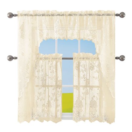 Lacey Embroidered Lace Curtains-380041