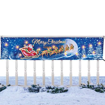 Lighted Santa Sleigh Banner-380053