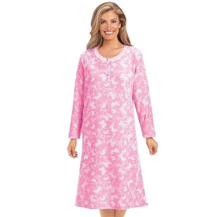 Plush Butterfly Print Nightgown-380075